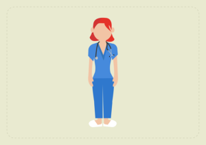 Animated dialysis professional showing how to find a dialysis job